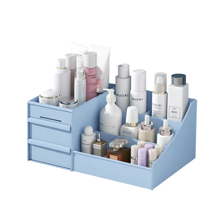 Wholesale drawer desktop cosmetic storage box dormitory rack durable plastic storage boxs