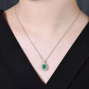 <b>Solid</b> 18K <b>Gold</b> 1.3ct Zambian Emerald <b>Pendant</b> GUILD Certified Set With 0.79ct Diamonds Gross Weight 2.45g luxury Jewelry <b>pendant</b> - Product Image 5