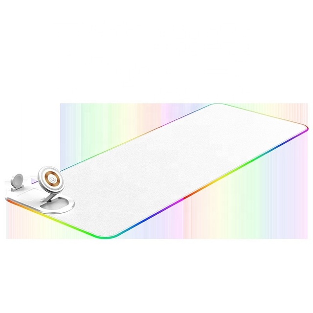 3-in-1 15W Wireless Charging LED Gaming Customizable Design Portable Luxury Leather Mousepad 3-5mm Thickness CE Certified