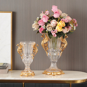 Europese Kristallen Glazen Vaas Pauw Bloem Invoegen Huis Zachte Decoratie Luxe Glas Hars Acryl Vaas - Product Image 2