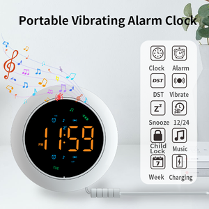 Reloj <span class=keywords><strong>Despertador</strong></span> LED Redondo con Vibración, Doble <span class=keywords><strong>Alarma</strong></span>, Reproductor de Música, Temporizador de Cuenta Regresiva para Dormir, Tonos de Llamada Personalizados, Reloj <span class=keywords><strong>Despertador</strong></span> <span class=keywords><strong>Semanal</strong></span> - Product Image 2