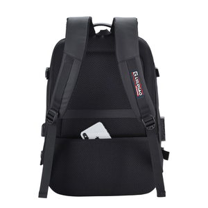 Nieuwe waterdichte PU nylon rugzak met geometrisch patroon, gebogen schouderbanden, 36-55L, anti-diefstal USB-poort, draagbaar, zakelijke laptoptas - Product Image 4