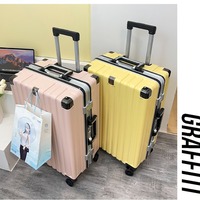 Valise à roulettes OMASKA avec logo personnalisé, cadre en aluminium, 4 roues, 20, 24, 26 pouces, bagage de voyage USB