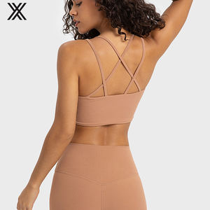 Reggiseno sportivo senza cuciture per taglie forti e senza cuciture a costine in stile Yoga con reggiseno da allenamento per palestra Top - Product Image 3