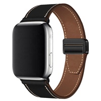 Correa de Reloj Deportiva de Cuero Genuino al por Mayor con Hebilla Magnética de Lujo, Transpirable para Reloj 10 de 45 mm para Hombre y Mujer