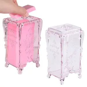 Nail Storage Box Nail Polish Remover Cotton Pads Case Eyelash Glue nozzle wipe pad storage container