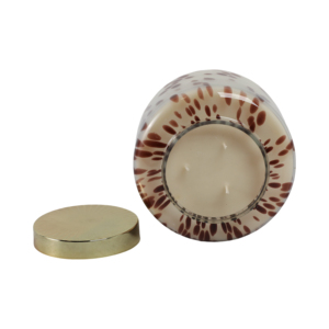 Candela Profumata Decorativa Macchiettata con Coperchio, Stile Pilastro, per Uso Interno ed Esterno - Product Image 6