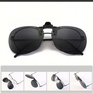 Lunettes de conduite polarisées sans monture UV400 pour hommes et femmes, avec lentilles en résine pour vision nocturne, à clipser - Product Image 4