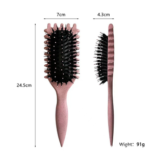 Cepillo para el cabello con logo personalizado al por mayor, mango de paja de trigo, cepillo de masaje con cojín de aire para peinar ondas grandes - Product Image 6