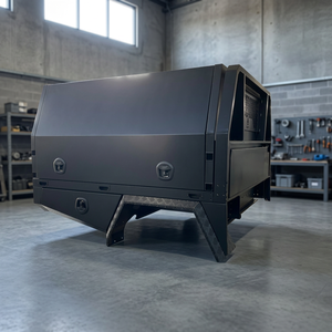 <b>Black</b> Coated Aluminium Ute Tray Heavy Duty Truck <b>Bed</b> Tray With Lockable Tool Chest - Product Image 3