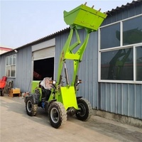 Mini chargeur électrique, pelle, pelleteuse, batterie de 0,4 tonnes, 4 roues motrices, direction antidérapante, chargeurs frontaux