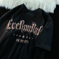 QIANSHI – t-shirt en coton uni avec Logo personnalisé Dtg pour homme, surdimensionné