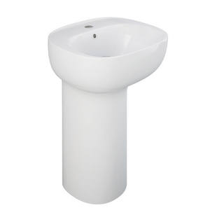 Lavabo independiente Illusion de 53.5 cm de ancho, 61.5 cm de largo y 100 cm de alto con orificio para grifo. - Product Image 1
