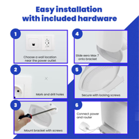 Support mural en alliage d'aluminium blanc Eero Max 7 Support mural robuste et durable pour 7 Lot de 3
