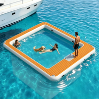 Plateforme flottante gonflable renforcée antidérapante en forme de T de 8'x8' pour jet ski, station d'accueil, vente en gros