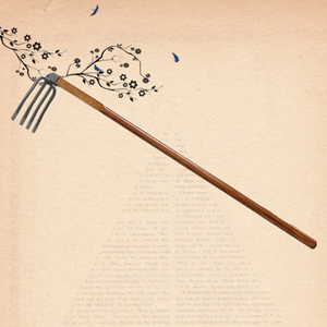 Grande lame de nivellement de pelouse réglable en hauteur avec manche en bois, râteau de jardin à 4 dents - Product Image 2