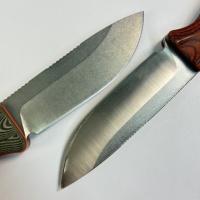 Couteau à lame fixe 15002 avec manche imitation bois, couteau de collection EDC