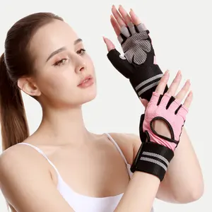 Anti-Slip Half-Finger Adjustable Wraps Workout Gloves Gym Weight Lifting Gloves Powerlifting Wrist