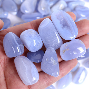 Lucido naturale <span class=keywords><strong>agata</strong></span> blu del merletto cristalli healing ghiaia pietre curative cristalli per la decorazione - Product Image 3