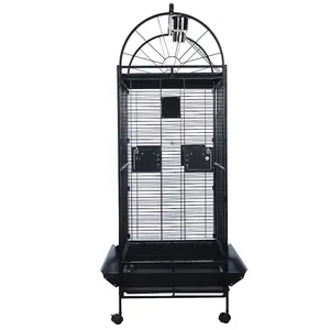 Offre Spéciale support de cage en fil de fer durable et solide avec roue en gros cage à oiseaux en fer d'approvisionnement d'usine en vente