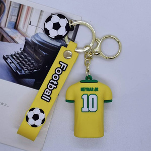 Bảy Messes phim hoạt hình Keychain PVC bóng đá Sao Jersey Mặt dây chuyền xe nhỏ móc khóa cho bán buôn quà tặng nhỏ - Product Image 2