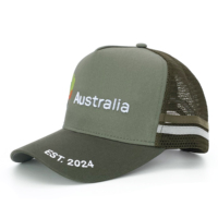 Casquette Trucker Snapback en Coton Haute Qualité à 5 Panneaux avec Logo Brodé et Rayures Latérales – Style Australien