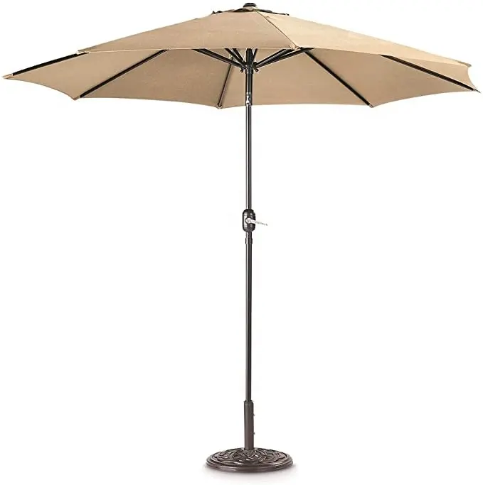 Payung Taman Luar Ruangan, Payung Dasar Logam Teras Mini Besar