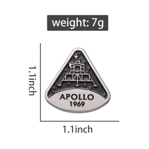 Épingles en émail vintage de l'astronave <span class=keywords><strong>Apollo</strong></span> 1969, badges d'astronaute rétro, design vintage de l'astronave <span class=keywords><strong>Apollo</strong></span> 1969 - Product Image 2