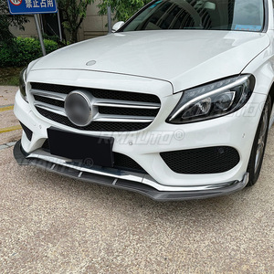 For Mercedes Benz C-Class W205 C180 C200 C260 AMG 2015-2018 Body Kit Front Bumper <b>Splitter</b> <b>Lip</b> Apron Guard Car Accessories - Product Image 4