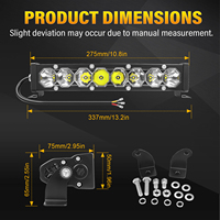 Barres lumineuses LED 12'' 40W pour éclairage extérieur automobile, projecteur de conduite tout-terrain pour Jeep, VTT, 4x4, remorque