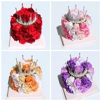 Bouquet de roses en savon élégant, emballage cadeau pour Noël, la Saint-Valentin, la remise des diplômes, le Nouvel An, Pâques, la fête des mères, Halloween