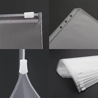 Classeur de budget transparent A5 A6 à 6 trous, pochettes à monnaie, organiseur de documents, classeur à fermeture éclair, pochettes de remplissage en plastique