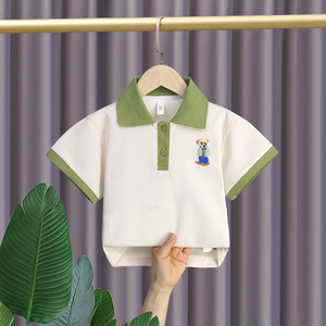 2025 nuova Polo da ragazzo Versatile t-shirt a maniche corte con Top per abbigliamento per bambini - Product Image 2