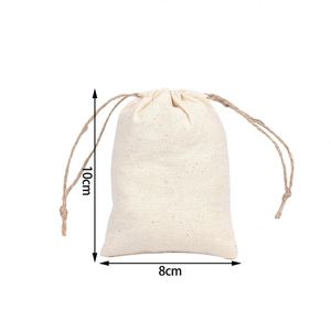 Bolsas de Muselina con Cordón de Algodón de 8*10cm, Logotipo Personalizable, Bolsas de Tela Reciclables Imprimibles para Uso en Embalaje de Artesanías - Product Image 4