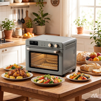 Four à convection à prix compétitif en gros, 26L, boîtier en aluminium, 1800W, grande friteuse à air électrique numérique visible et profonde
