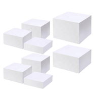 Ensemble de 8 présentoirs en acrylique carrés à 5 faces, blancs, personnalisés, écologiques, pour buffet, présentoirs en acrylique pour aliments