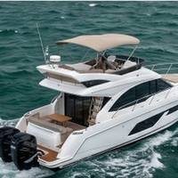 Yacht de luxe Flybridge 9,93 m pour réceptions d'affaires et excursions, 12 personnes, deux moteurs Yamaha 300 CV, cabines avec salles de bain privées, fabricant certifié