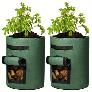 تصفية أكياس الزراعة - أكياس نباتات مستديرة خضراء اللون مناسبة للحدائق والخضروات والبطاطس - Product Image 1