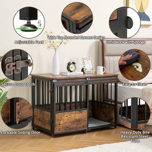 Cross-border best-selling heavy-duty wooden dog crates for <b>medium</b> and large-sized pet dogs, simple and durable, customizable - Product Image 3