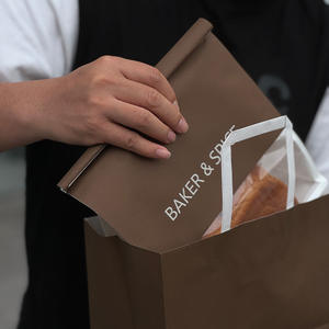 ถุงกระดาษคราฟท์พร้อมช่องใส่ขนมปังขนมปังขนมปังปิ้งสีน้ำตาลเป็นมิตรต่อสิ่งแวดล้อมออกแบบโลโก้ได้ตามต้องการ - Product Image 6