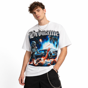 Camiseta Urbana con Estampado de <span class=keywords><strong>Estilo</strong></span> Callejero, 100% Algodón, Diseño Gráfico Moderno, Corte Holgado, Suave y Transpirable - Product Image 1