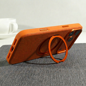 Leather Magnetic Ring Phone Case For iPhone 17 Pro Max With Holder 360 Full Wrap Protection Anti-Fingerprint and Shockproof - Product Image 2