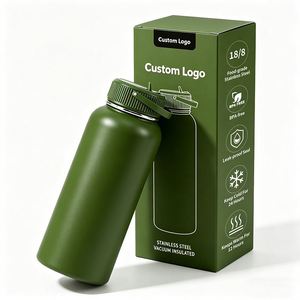 Custom Logo BPA Free 32oz Double Wall Insulated Sports Flasks Drinkware Vacuum Stainless Steel <b>Water</b> <b>Bottles</b> for Outdoors - Product Image 1