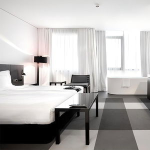 Muebles de dormitorio para hotel urbano tipo boutique OEM ODM, juego de cama tamaño king size blanco con mesita de noche para habitación de hotel moderna - Product Image 5