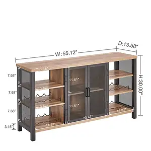 Fourniture directe d'usine armoire de rangement pour le vin table de salle à manger présentoir à vin en bois armoire à vin à manger