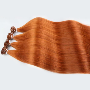 Estensioni per <span class=keywords><strong>Capelli</strong></span> in Cheratina Pre-Colorate <span class=keywords><strong>Arancioni</strong></span>, Vendita all'Ingrosso, Remy Double Drawn, Punta Piatta I-Tip - Product Image 2
