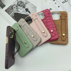 Glossy PU cá sấu Patterned PU da điện thoại bìa với kim loại máy ảnh vòng điện thoại di động bảo vệ trường hợp - Product Image 3