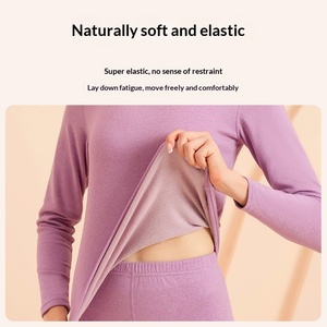Ensemble de vêtements de nuit thermiques pour femmes, confortable, doux pour la peau, hautement élastique <span class=keywords><strong>et</strong></span> respirant - Coupe ajustée à manches longues pour l'hiver - Product Image 3