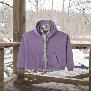 Sudadera de Alta Calidad con Logotipo Personalizado, 100% Algodón, Estilo Vintage, con Cierre, Felpa Francesa, Lavado Ácido, 360 g/m², Gruesa, Estilo Patchwork a Cuadros, Talla Grande - Product Image 2