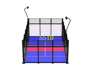 Terrain de compétition de padbol hybride professionnel 2-en-1 intégré, <span class=keywords><strong>cage</strong></span> d'entraînement multisports (<span class=keywords><strong>mini</strong></span> <span class=keywords><strong>football</strong></span> et padel), ensemble complet standard - Product Image 4